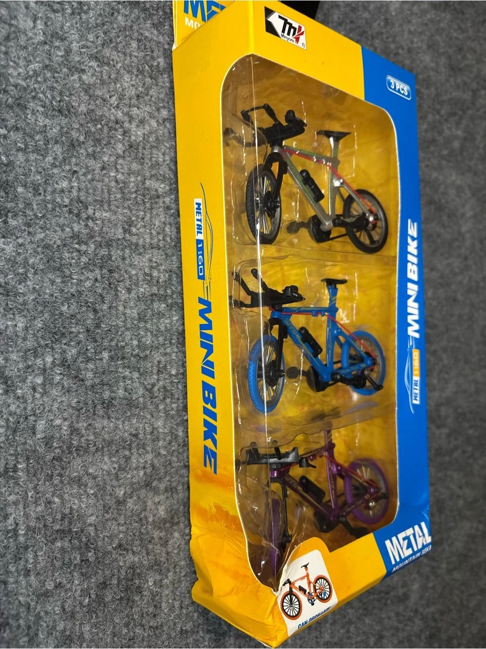 METAL Mini Bike Toy Set - Blue, White, Purple - 3 Pack